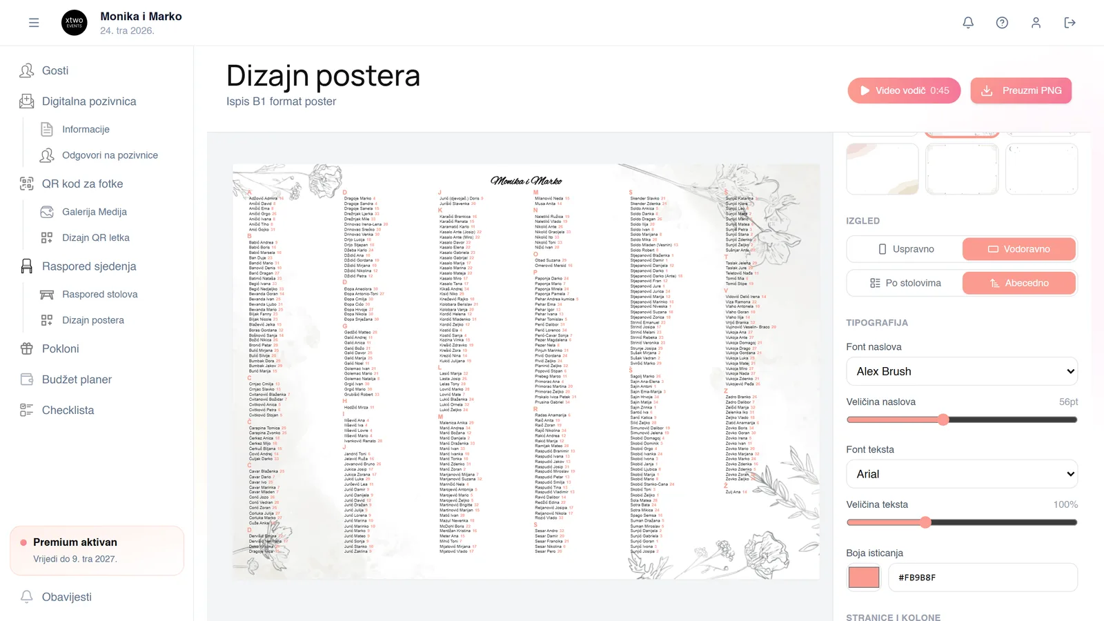 xtwo.events — seating poster designer